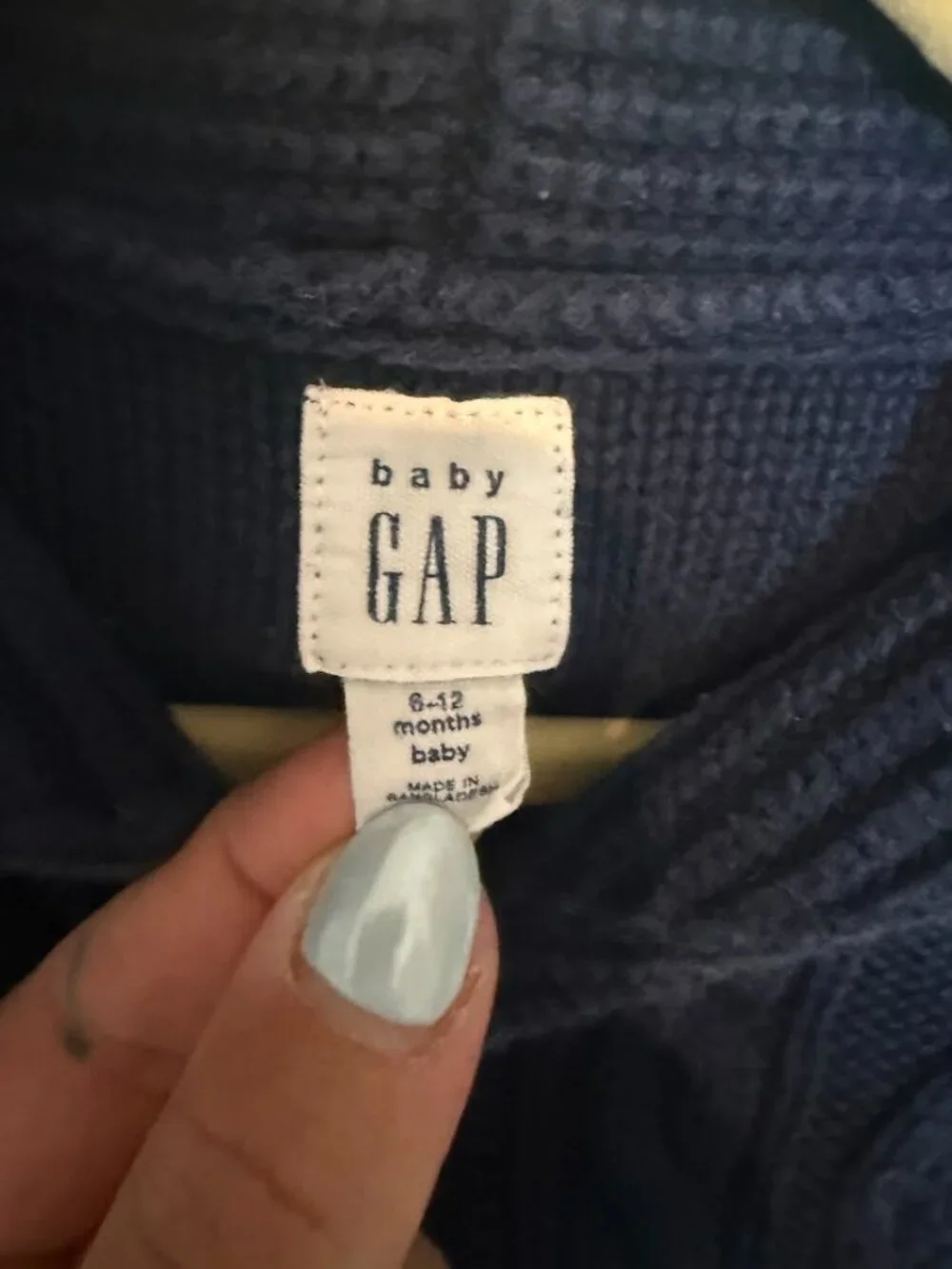 Baby Gap Navy Blue Cable Knit Sweater 6-12M